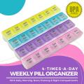 28 Days Pill Box – Weekly Organizer for Right Doses & Convenient Medication Management. 
