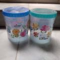 2 Pcs Storage Jars Plastic Canisters with Lids 900ml. 