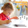 Threaded Design Calligraphy Pen Vibrant Gl Pen for Calligraphy Painting Smooth Lines Easy to Use Beautiful Color Effects Perfect for Comics Art Ink Dipping Design Ink Dipping Pen. 