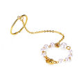 Chain Finger Rings Alloy Simple Ring Creative One-piece Set Pearl Finger Ring. 