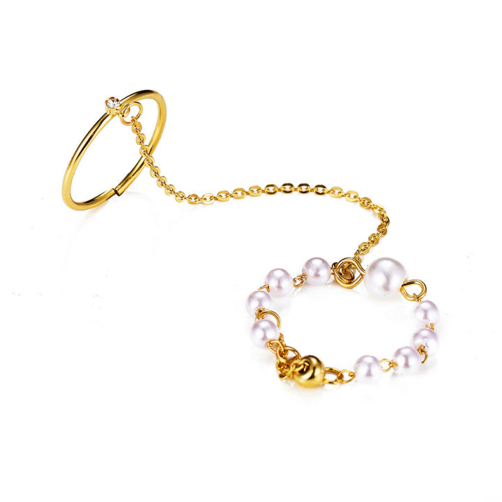 Chain%20Finger%20Rings%20Alloy%20Simple%20Ring%20Creative%20One-piece%20Set%20Pearl%20Finger%20Ring%20-%20Image%204