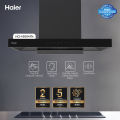 Haier HCH-9004TN T-Shape Kitchen Range Hood - Chimney Hood - Strong Suction - Wall Mount - Touch And Gesture Control -Double Layer Oil Filter - Auto Clean - Low Noise - Brand Warranty- Free Professional Installation By Haier. 