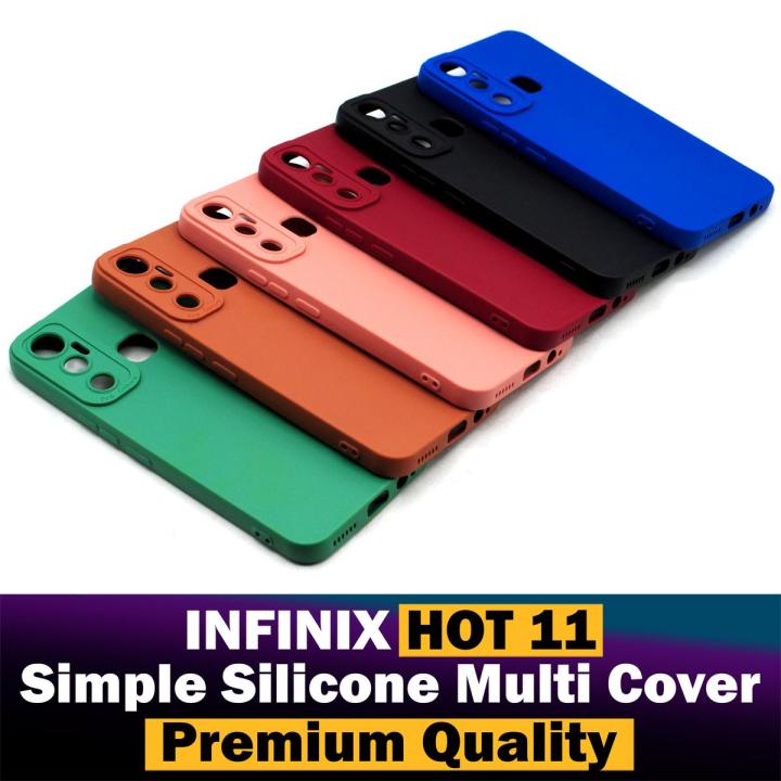 Infinix Hot 11 Back Cover Multicolour Soft Plain Case For Infinix Hot 11