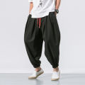 Yfashion Men Large Size Bloomers Pants Solid Color Casual Yoga Pants Loose Quick-drying Harem Pants color. 