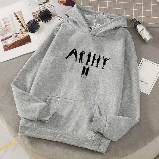 STYLISH SEVEN MEMBER BTS ARMY Tag Print Kangaroo Hoodie huddy Pocket Drawstring Casual Pullover Hodie Clothing Long Sleeves Export Quality Huddie Winter Wear Smart Fit Hoody For Women Girls Daraz.pk