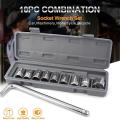 Professional Heavy Duty Socket Wrench Set Tool Kit 9 Pc 1/2″ Drive Socket Set 8-21m Impact Socket Set Socket Wrench Set Metric And Standard Mechanic Tools Kit Bit Sockets For Automotive Repair & Householdm Metric Sockets With “L” Wrench In Box. 