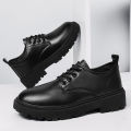 LAMALILI Business Leather Shoes For Men British Black Lace-up Shoes Casual Formal Leather Shoes. 