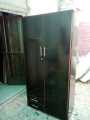 2-Door Wardrobe Armoire with  Shelves and 2- Storage Drawers One side  Hanger Portion. 