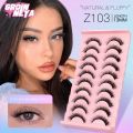 GROINNEYA 10 Pairs Eyelashes Natural False Lashes 3D Manga Lashes Y2K Winged Natural Realistic Cat Eye Eyelash Extension. 