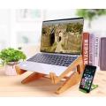 Wooden Laptop Stand, Adjustable Laptop stand,  Wooden Stand Mount Raiser for Laptop with Mobile Holder. 