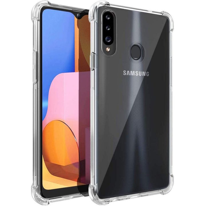 Samsung Galaxy A20S Case Clear Transparent Reinforced Corners TPU Shock-Absorption Flexible Cell Phone Cover for Samsung A20S(Clear)