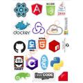 10 Pcs New Pack of Programming  Languages Logo Cool Stickers for Laptop, Desk, Notebook and phone Covers DIY Stickers - JangoMango Store. 