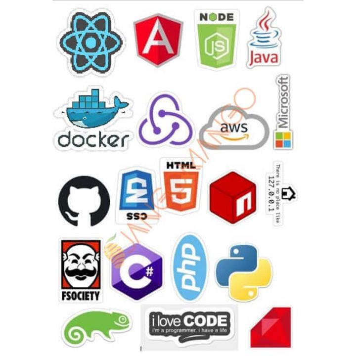10 Pcs New Pack of Programming  Languages Logo Cool Stickers for Laptop, Desk, Notebook and phone Covers DIY Stickers - JangoMango Store