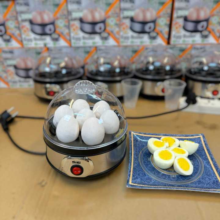 Electric Egg Boiler Steamer Multifunctional 7 Eggs Capacity Breakfast Egg Cooker, Poacher Corn Milk Heating Steamed Kitchen Cooking Machine Includes Poaching Trays, Automatic Shut-Off Function Featured For Hard Boiled Eggs Steamed Vegetables, Kitchen Cook