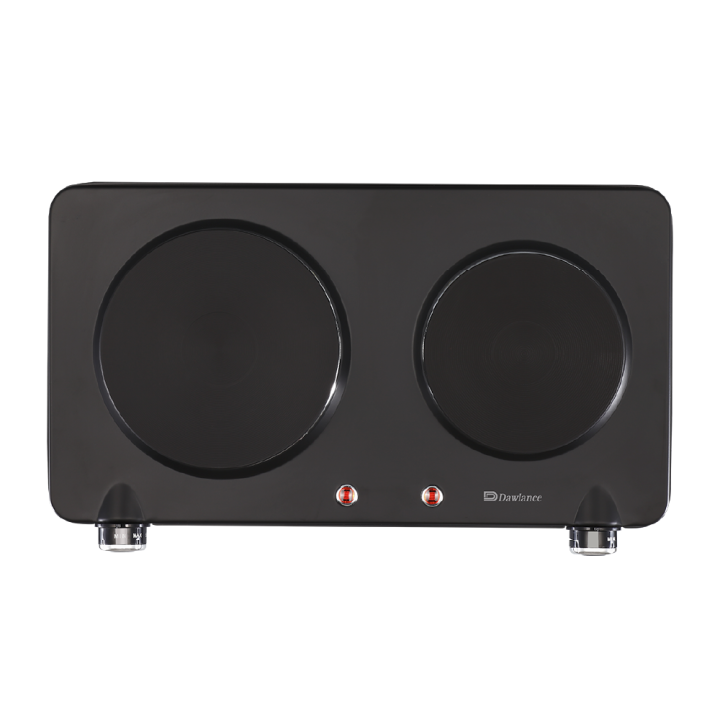 Dawlance Double HotPlate 1000+1500 Watts / DWHP 3021W / Dual Heating Zones / Cast Iron Surface / Adjustable Temperature Control / 5 Cooking Level / Portable