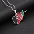 New Afghanistan Map Flag Pendant Necklace Stainless Steel For Women Men Gold Silver Color Charm Fashion Afghan Jewelry Gifts. 