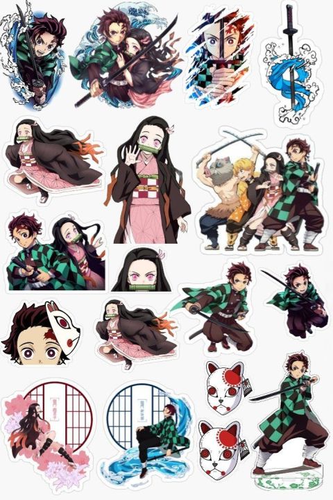 Demon slyer stickers , Anime Stickers, Japanese stickers, nezuko  sticker