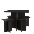 5-Piece Modern Table and Stool Set with Hidden Storage. 