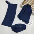 Complete 3-Piece Hijab Set, Chiffon Scarf, Niqab, and Headband. 