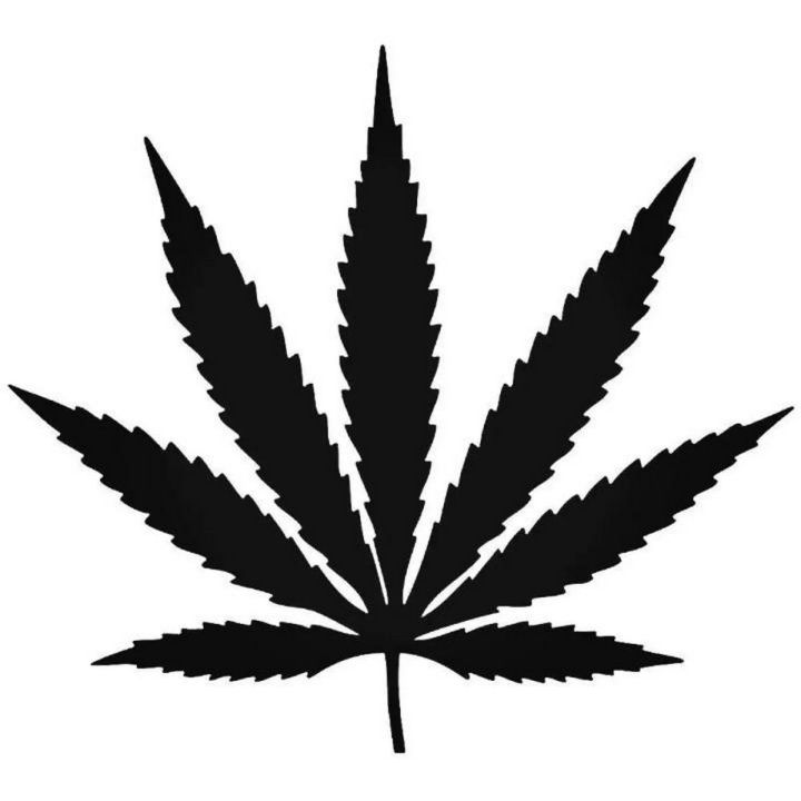 1Pc Black PVC leaf sticker, Weed sticker