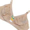 Ladies banyan soft stuf half chicken cup bra special desighn strips. 
