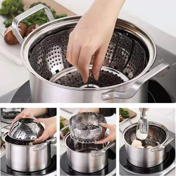 Stainless%20Steel%20Foldable%20Strainer/Steamer/Basket,%20Folding%20Dish%20Steam%20Stainless%20Steel%20Food%20Steamer%20Basket%20Mesh%20Vegetable%20Cooker%20Steamer%20Expandable%20Pan%20-%20Image%206