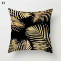 Black Gold Printing Pillowcases Peach Skin Pillow Case For Home Modern Simplicity Car Backrest Cover Multifunctional Sofa Decor. 
