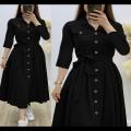 1 Piece Double Pocket Frock In Linen Stuff – Ready Made Frock For Girls & Women – Frock + Belt – Available In Multicolor - New Fashion Year 2023. 