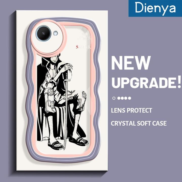 dienya For Realme C30 C30s Narzo 50i Prime Case Fashion Anime Shanks Cool Boys New Design Colorful Pattern Lovely Cream Wave Border Simple Clear Beautiful Phone Case Silicone Protective Cover