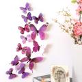 Pack of 12 Pcs IMPORTED  3D Effect PVC Shiny Butterflies With Double Tape for Kids Room Office, Kitchen, Fridge, Cupboards, Decoration. 