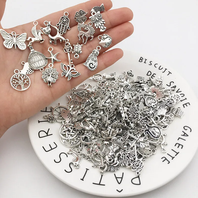 30Pcs Mixed Vintage Metal Animal Birds Charms Beads DIY Bracelet