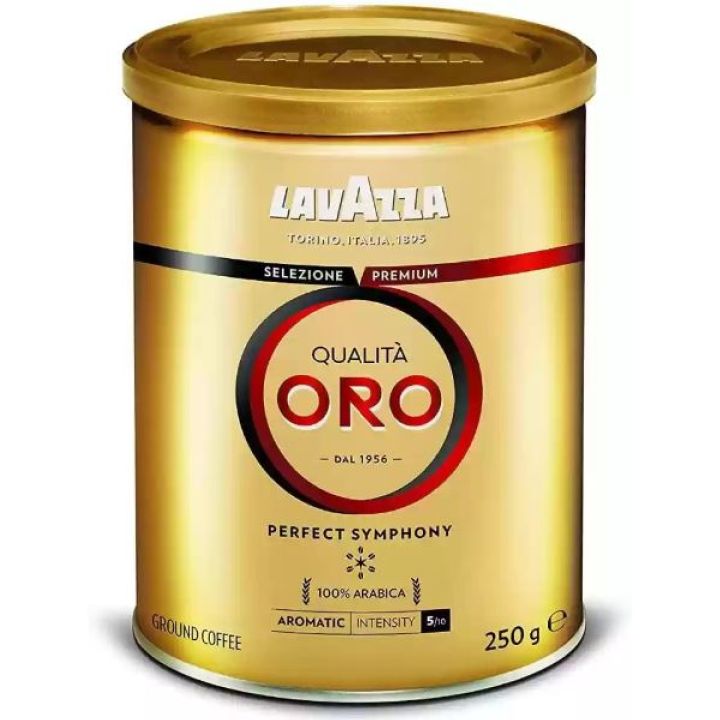 Lavazza Qualita Oro Ground Coffee Blend Medium Roast Powder in Tin, 250g