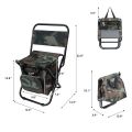 LEADALLWAY  Fishing Chair with Cooler Bag Compact Fishing Stool Foldable Camping Chair. 