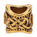 Hao Kan 24 PCS Hair Beads Metal Ancient Gold Antique Large Hole Braiding Bracelet Pendant 10 X 9mm. 