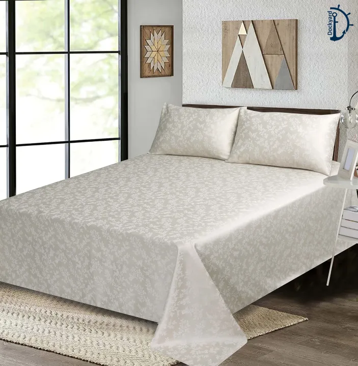 Jacquard%20Bedsheet%20Set%20-%20Bed%20Sheets%20with%20Pillowcase%20-%20DOUBLE/QUEEN%20BED%20(96%20x%2094%20Inches)%20-%20Image%205