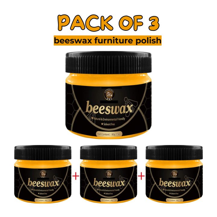 [PACK OF 3 ] Beewax Furniture Polish ,Wood Seasoning Beeswax | Natural Wood Wax Traditional Beeswax Polish for Wood & Furniture | Beeswax Wood Polish and Cleaner for Furniture Care | 3 pcs beeswax polish