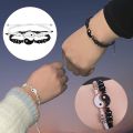 Chinese Style Retro Tai Chi Couple Bracelet- Alloy Hand-woven Rope BFF Best Friend Friendship Simple White Black Jewelry. 