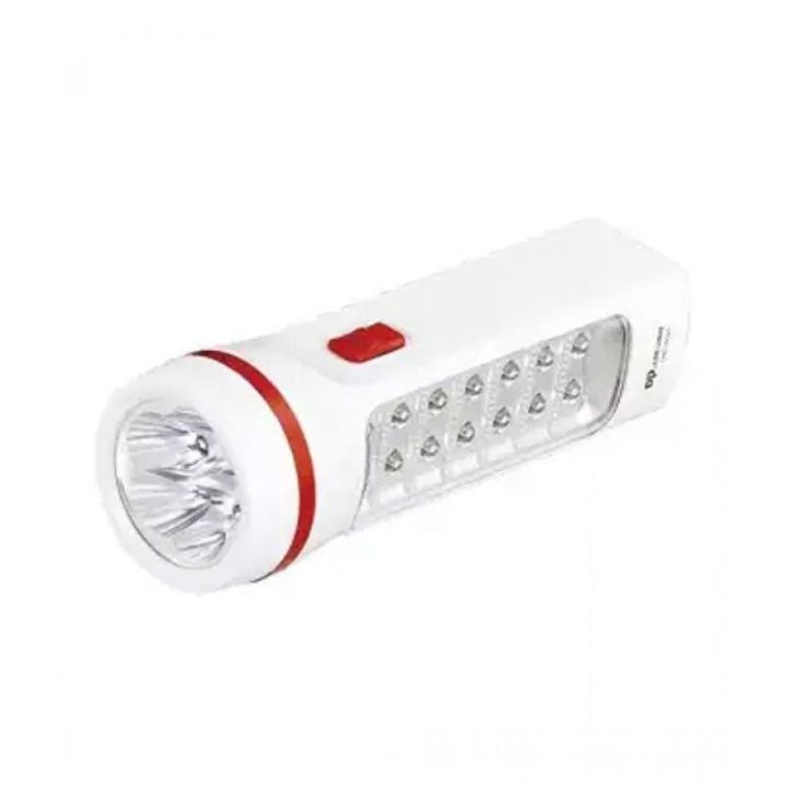 Rechargeable LED Torch and Light (9029) - White | Best Quality