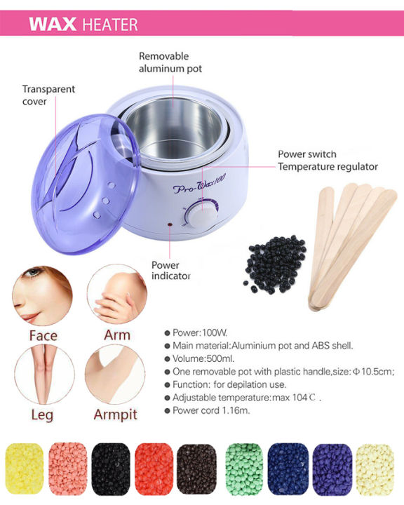 Professional Wax Heating Pot-Wax Softener Container, Hair Removal Hot Paraffin Pearl Wax Warmer