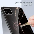 Biruiqu For Google Pixel 4 / Google Pixel 4XL Shockproof Fashion Marble Tempered Glass Back Case Cover. 