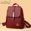 Hot Sale PU Leather Fashion Backpack Ladies Casual College Style Travel Student Backpack Light Luxury Designer Bag Sac A Dos New. 