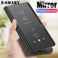 Phone Flip case OPPO A53 Luxury Plating Smart Clear View Makeup Mirror Transparent Cosmetic mirror case for OPPO A53 Flip Back cover Stand Holder  cases. 