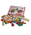 Multi-Functional Nut Combination Wooden Construction Screw and Joints Set Toy for Kids. 