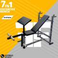 GP  7 in 1 Bench with Removable Preacher curl Multi Exercise Chest Bench Press. 