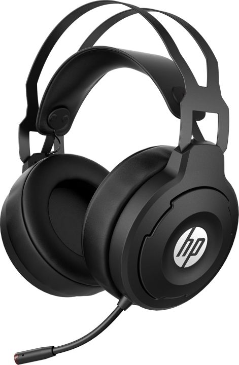 HP - Gaming X1000 Wireless Headphones with USB Dongle, Autonomy up to 20 hours, Virtual Surround 7.1, Padded Earphones and Suspension Headband, Flexible LED Rod Microphone, Red, On-Ear Controls, Black