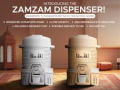 Cooler with Stand & 6 Cups Thermos Al Haram Zamzam Water Dispenser 2l Inspired by the Holy Mosques of Mecca & Medina High-Quality Water Cooler for Hajj, Umrah, Ramadan Religious Water Dispenser. 