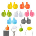 (pack of 5 )Creative Silicone Thumb Up Shaped Wall Hook Multi-function Self Adhesive Key Hanger Holder Data Cable. 