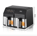 RAF Kitchen Appliance Double Two Dual Zone 2 Basket LCD Display Touch Screen Smart Digital Air Fryer R.5342 - 2500W. 