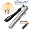 Stainless Steel Incubator Egg tester Egg Candling Lamp LED Super Cold Equipment Mini Keychain Poultry Incubation Hatching Flashlight For Incubator (With AAA Pencil Type Batteries). 