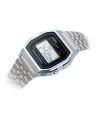 Casio General Vintage Youth Stainless Steel Silver Tone Digital Rectangle Silver Steel Bracelet Watch-A159W-N1DF. 